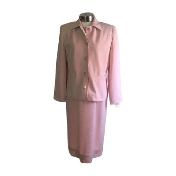 Vintage Henry Lee 2-Pc Suit Jacket & Dress Pink. - Picture 2 of 10